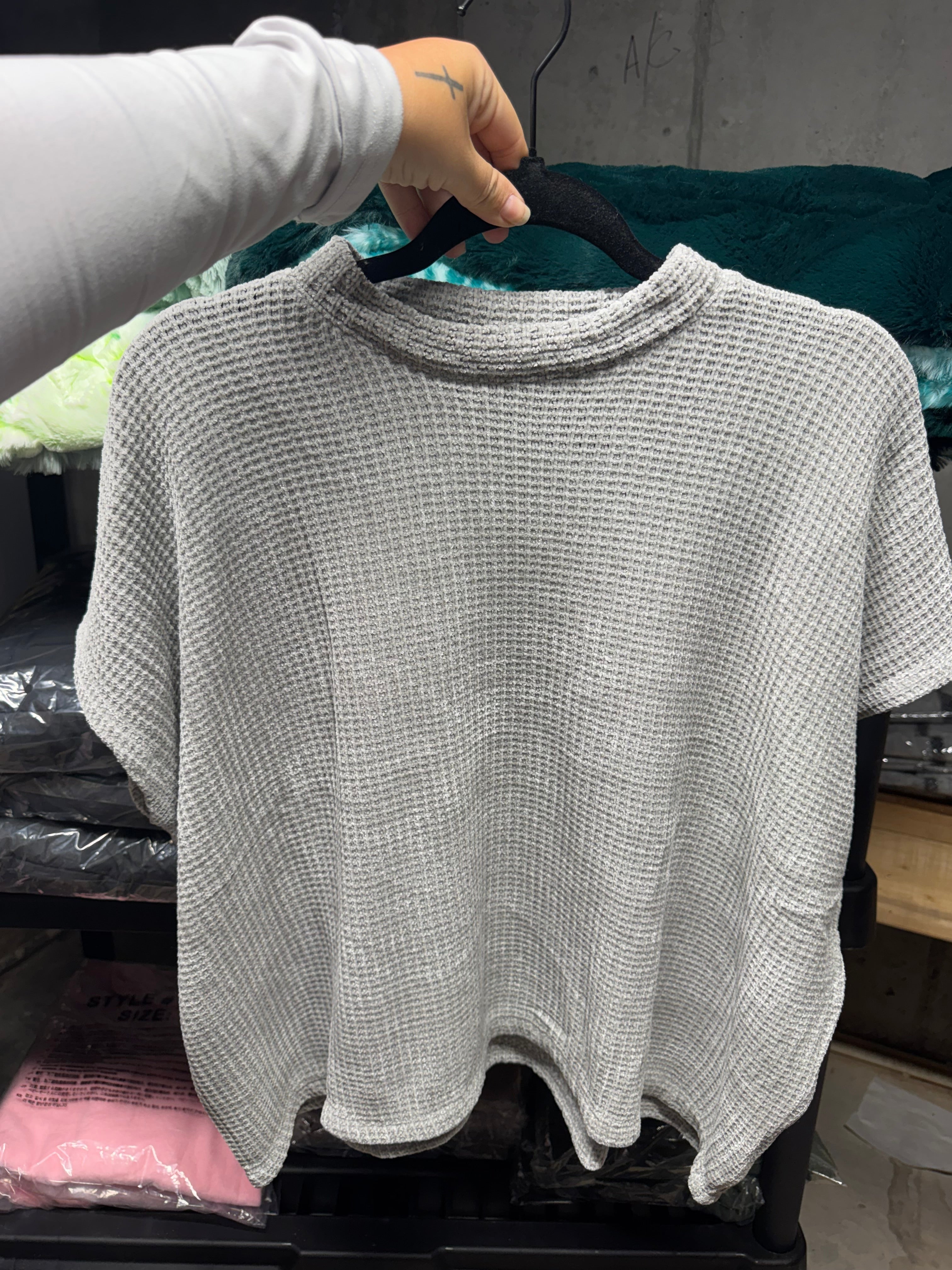 Grey Short Sleeve Top