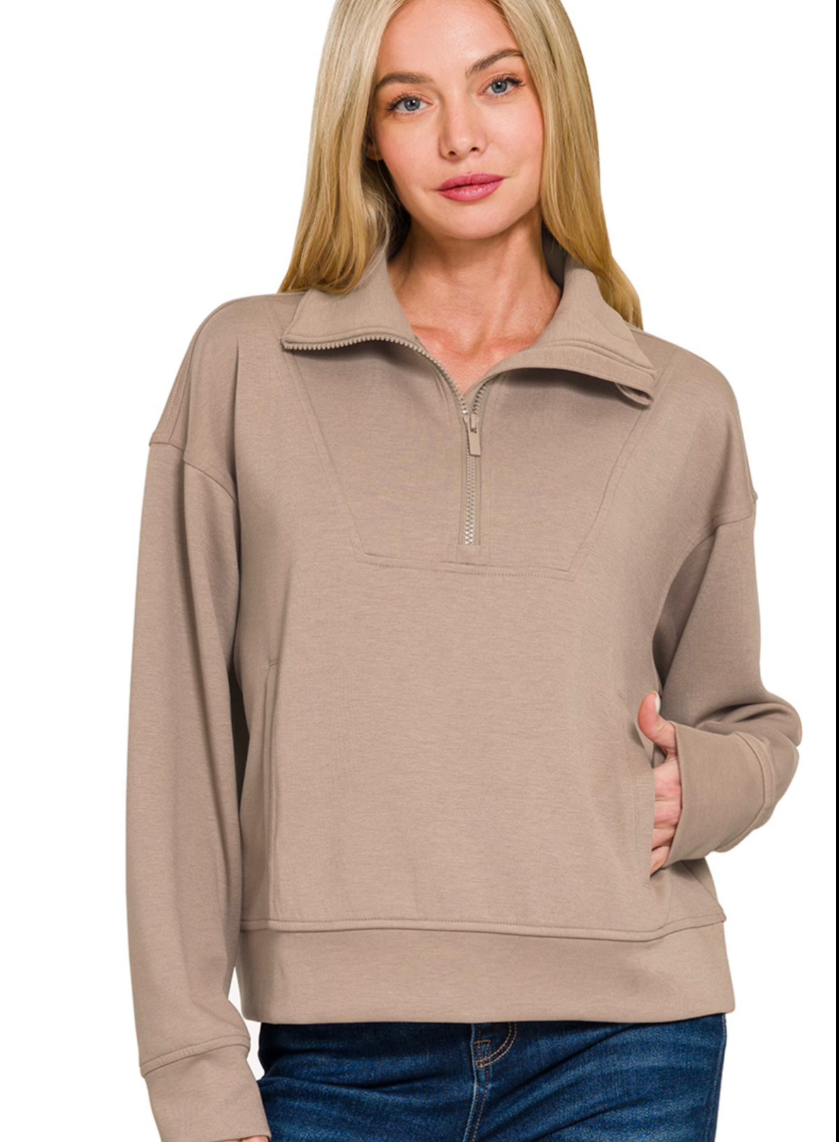 Zenana Half Zip Hoodie