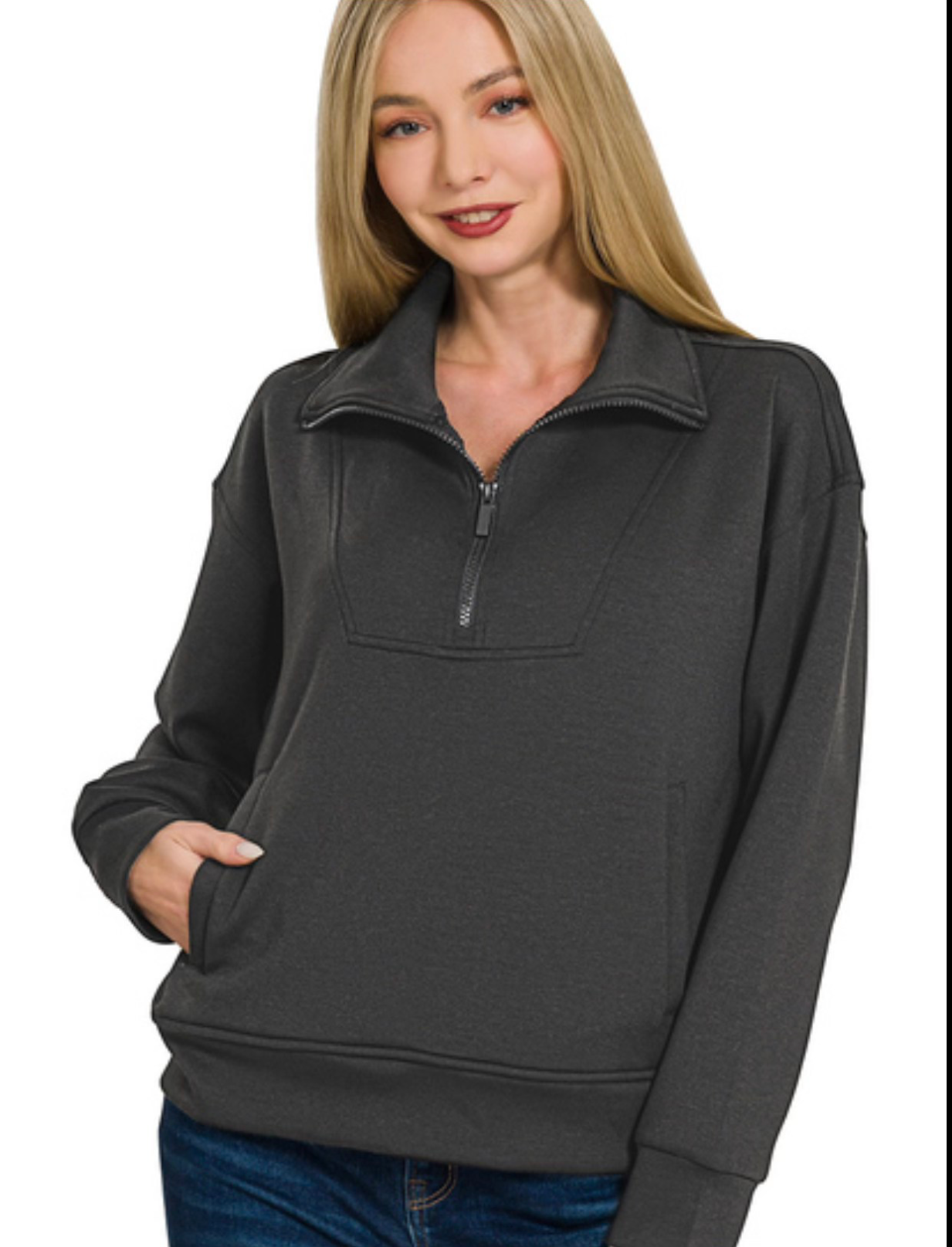 Zenana Half Zip Hoodie